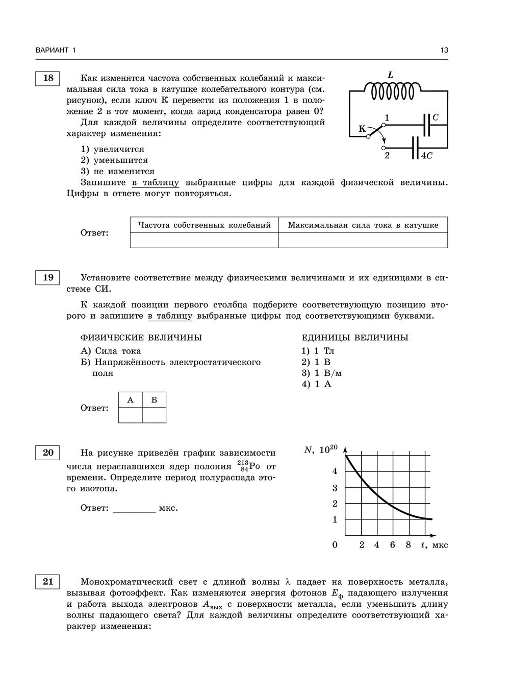 Темы егэ по физике 2024