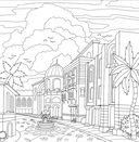 Гармония города. Атмосфера уютных улиц. Раскраска — фото, картинка — 7