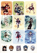 Genshin Impact. Раскраска с наклейками (синяя) — фото, картинка — 1