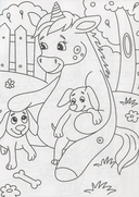 Раскраска. Сказочные единороги — фото, картинка — 1